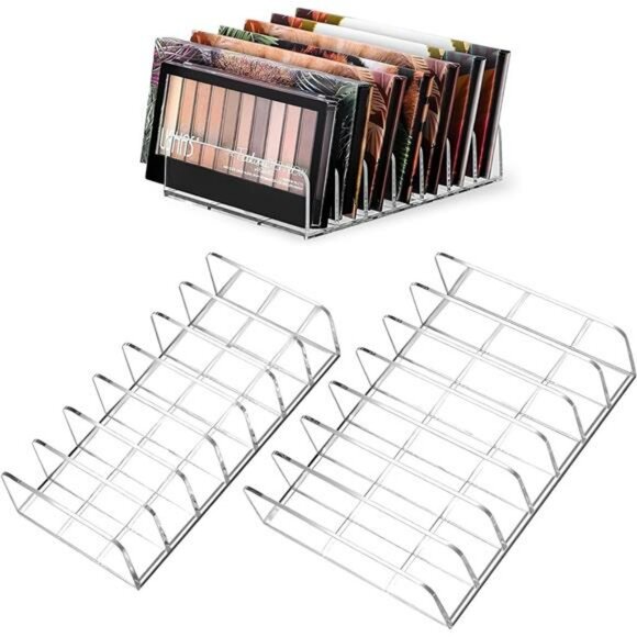 Clear Acrylic Eyeshadow Palette Organizer Makeup Display Holder Set of 2 - Picture 1 of 8